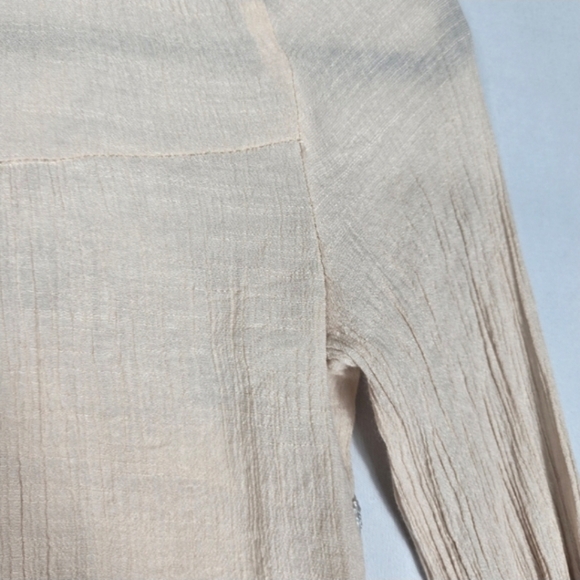 Babydoll Y2K Cream Lace Top Whimsy Sheer Lace Silver Metallic Trim Jolt Size XS - Picture 12 of 14